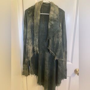 Sinew Moon green Gaia hemp sweater knit strange shadows cardigan